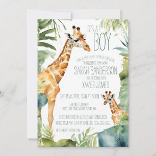Jungle Giraffe träffade babystölaren Inbjudningar