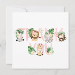Jungle Girl Baby Shower Tack för dina kort
