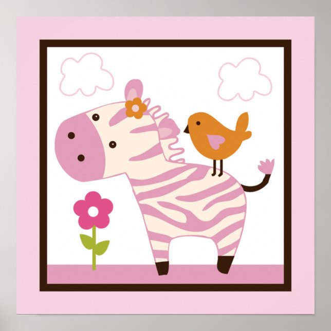 Jungle Girl/Zebra Poster/skriver ut väggkonst (Framsidan)