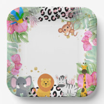 Jungle Girls Papper Plate
