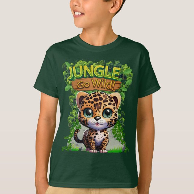 Jungle Go Vild Leopard Kattunge Wildlife Animal 🐆 T Shirt (Framsida)