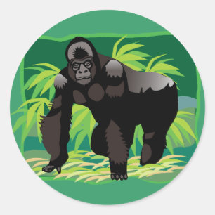 Jungle Gorilla Runt Klistermärke