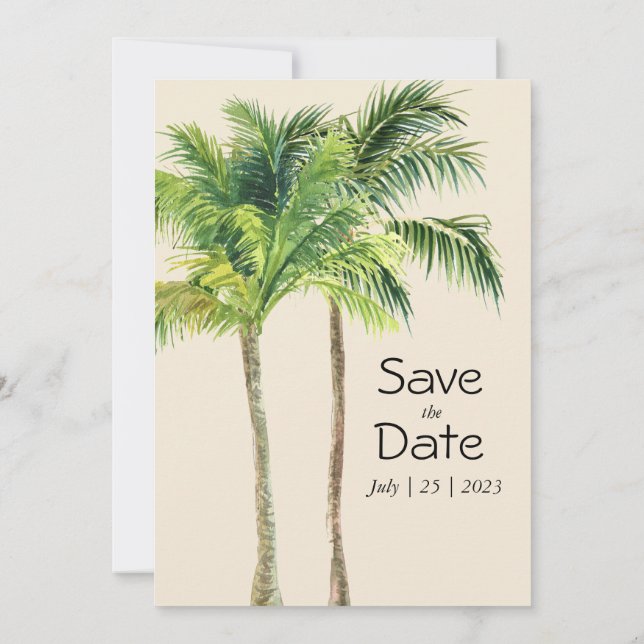 Jungle handflatan, tropisk vattenfärg (Baksida)