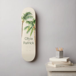 Jungle handflatan, tropisk vattenfärg mini skateboard bräda 18,5 cm
