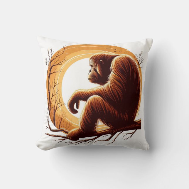 Jungle Harmony: Orangutan-Inspired Kudde (Framsida)
