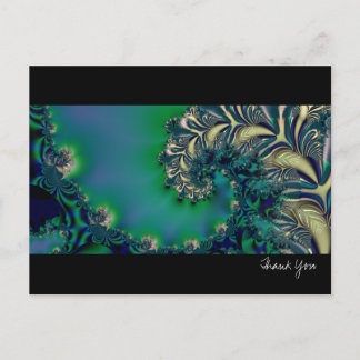 Jungle II ・ Fractal Art ・ Blått och blått Vykort
