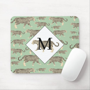 Jungle Jaguar Animal Mönster Initial Monogram Musmatta