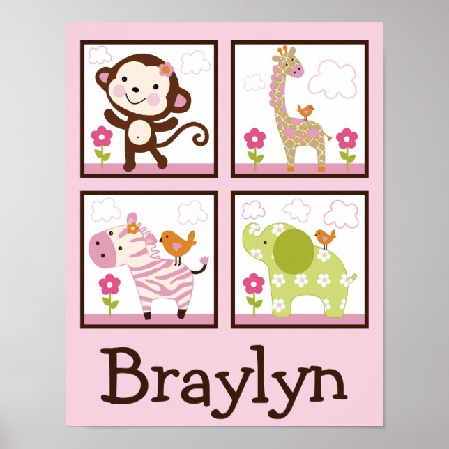 Jungle Jill/Girl Animals Personlig Art Poster (Framsidan)