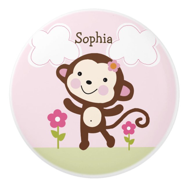 Jungle Jill Monkey Drawer Drag Ceramic Knob Knopp (Framsidan)