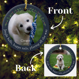 Jungle Jingle Klockor Pet Hund jul Julgransprydnad Keramik