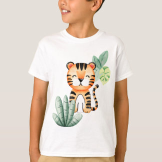 Jungle Joy: Lycklig Tiger Kids T-Shirt