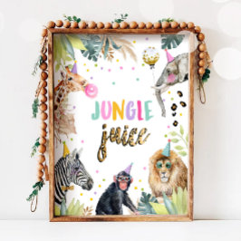 Jungle Juice Safari Animals Birthday Drink Bord Poster