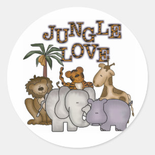 Jungle Kärlek Runt Klistermärke