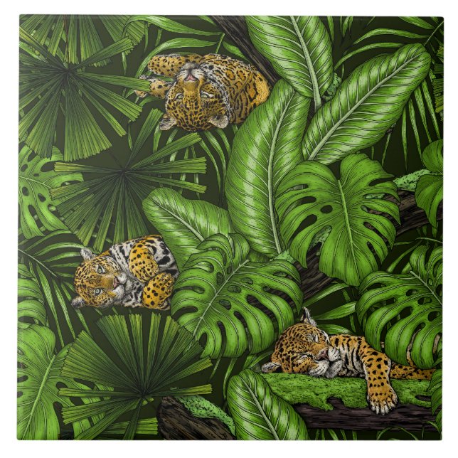 Jungle kattunge kakelplatta (Framsidan)