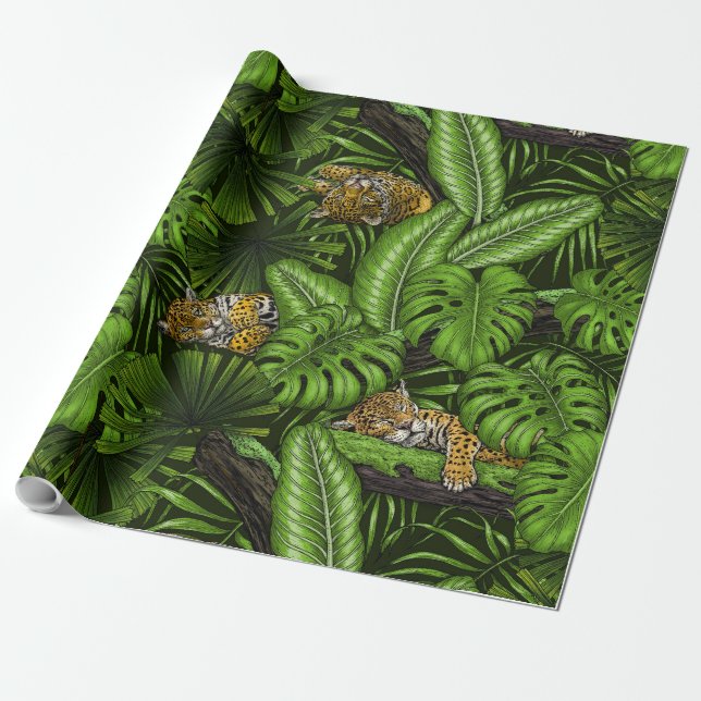 Jungle kattunge presentpapper (Utrullad)