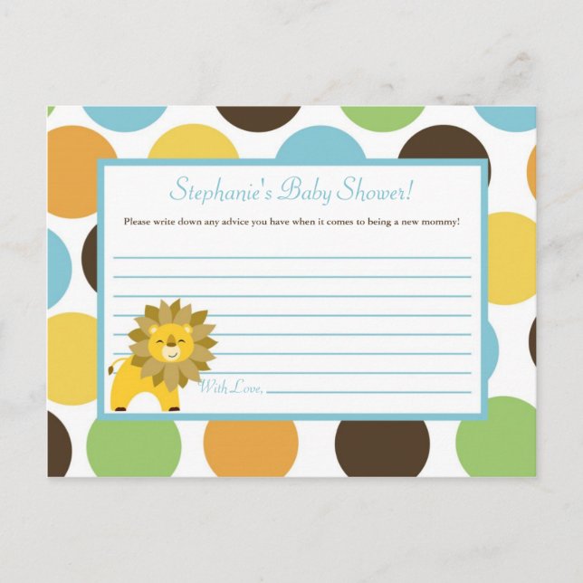 Jungle Kung Lejon Safari Zoo Rådkort (Framsida)