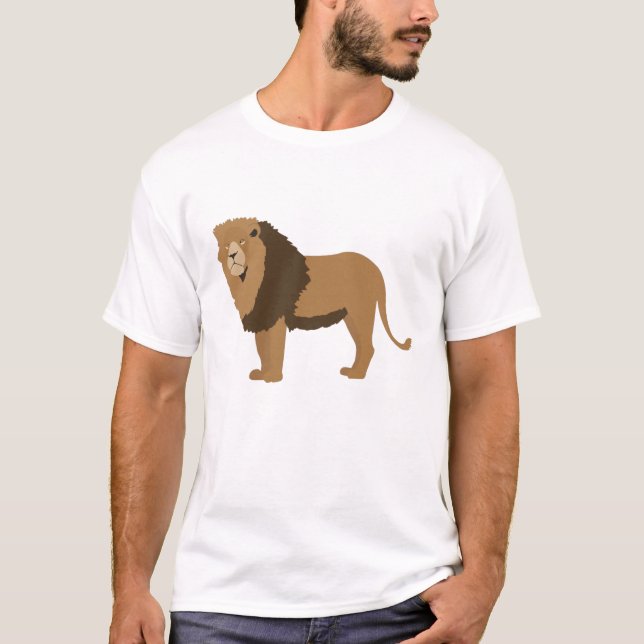 Jungle Lejon Animal Illustration T Shirt (Framsida)