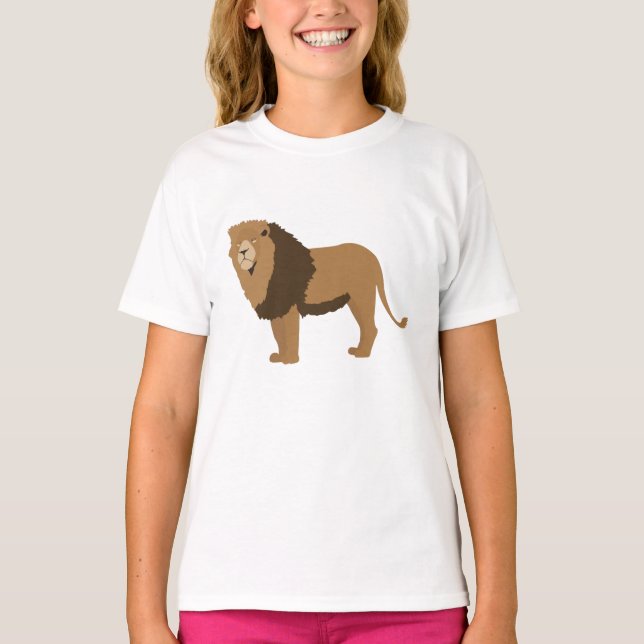 Jungle Lejon Animal Illustration T Shirt (Framsida)