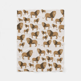 Jungle Lejon Animal Mönster Fleecefilt