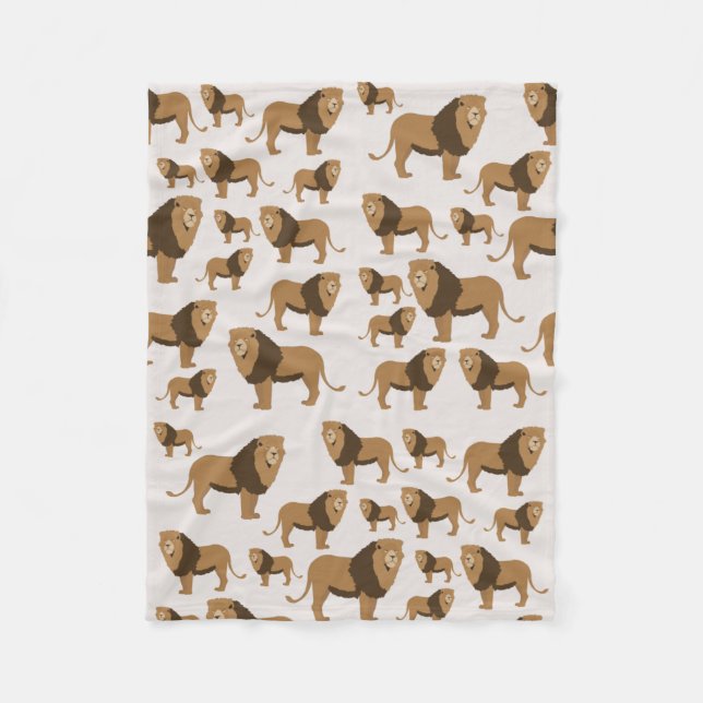 Jungle Lejon Animal Mönster Fleecefilt (Framsidan)