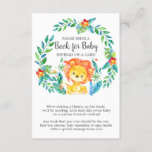 Jungle Lejon Baby Shower Bok för Baby Card