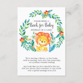 Jungle Lejon Baby Shower Bok för Baby Card Tilläggskort
