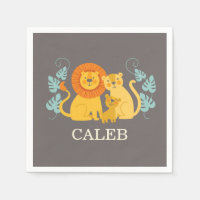 Jungle Lejon Baby Shower Napkin