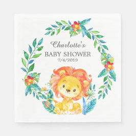 Jungle Lejon Baby Shower Papper Napkins Pappersservett