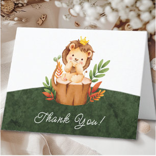 Jungle Lejon Baby Shower Tack Kort
