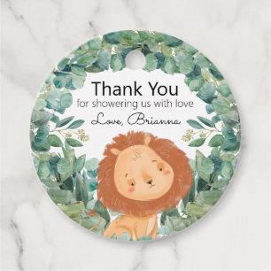Jungle Lejon Greenery Baby Shower Tack Gåvor Etiketter