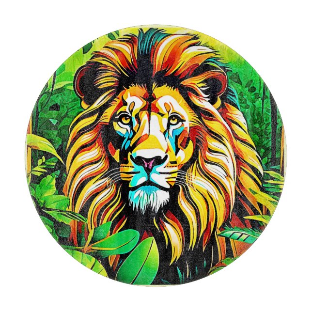 Jungle Lejon Popp Art-design (Framsidan)