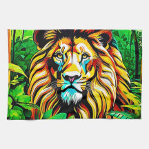 Jungle Lejon Popp Art-design