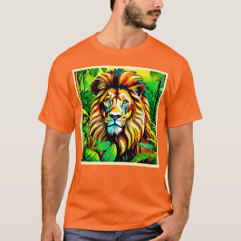 Jungle Lejon Popp Art-design T Shirt