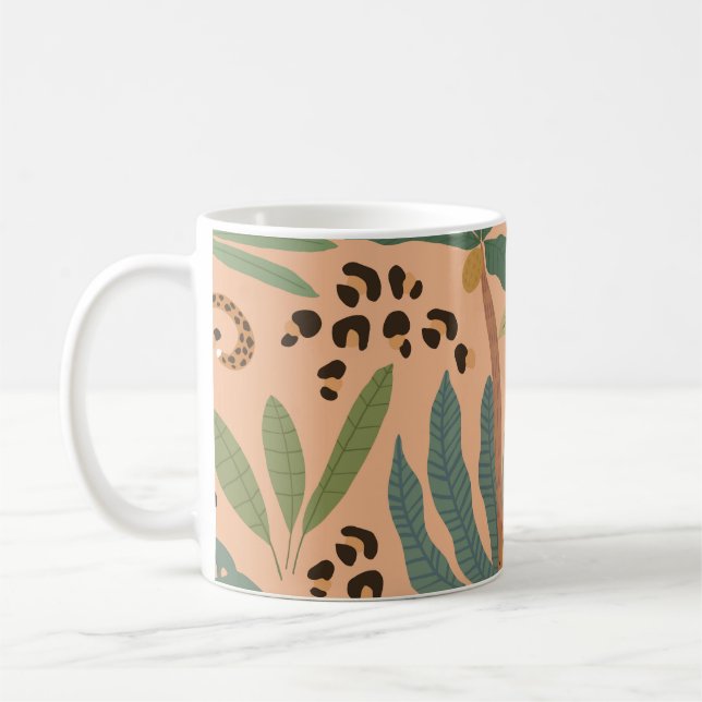 Jungle leopard print: Djuret utan mönster. Kaffemugg (Vänster)