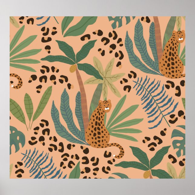 Jungle leopard print: Djuret utan mönster. Poster (Framsidan)