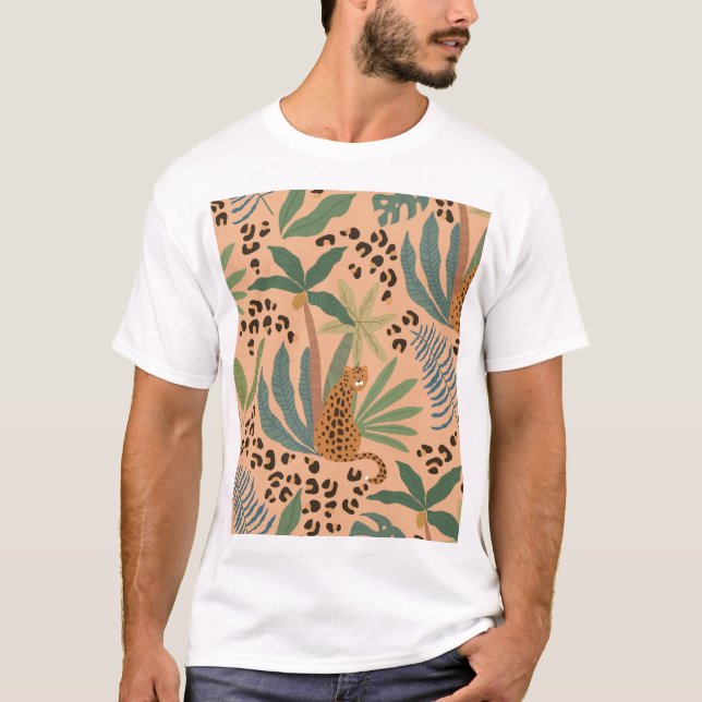 Jungle leopard print: Djuret utan mönster. T Shirt (Framsida)