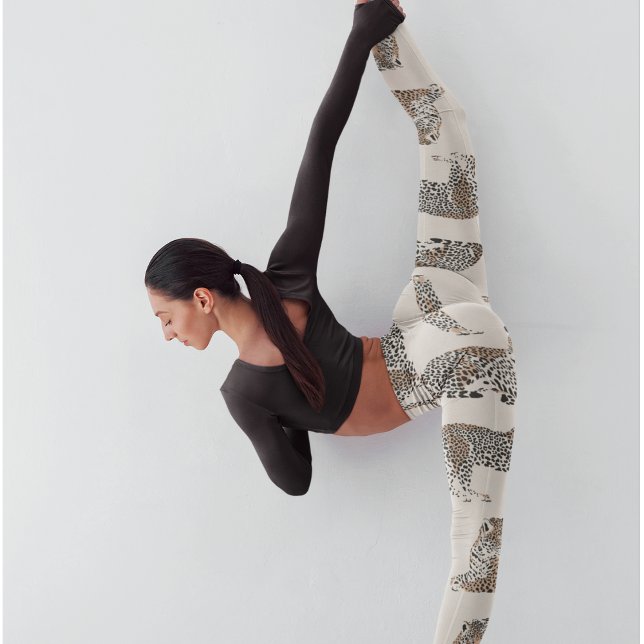 Jungle Leopard Vild Animal Mönster Leggings (Skapare uppladdad)