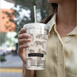 Jungle Leopard Vild Animal Mönster Take Away Mugg