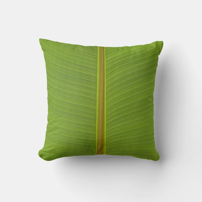 Jungle Lime Green Tropical Handflatan Löv Struktur Kudde (Framsida)
