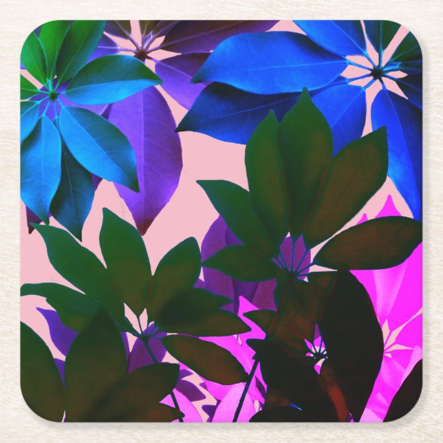 Jungle löv Anpassningsbar Underlägg Papper Kvadrat (Framsidan)