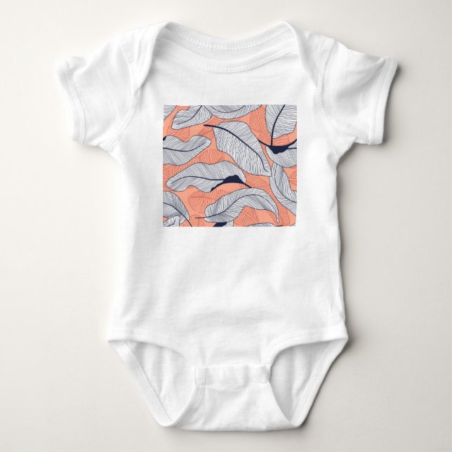 Jungle Löv Seamless Tropical Mönster T Shirt (Framsida)