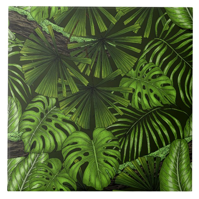 Jungle lövs kakelplatta (Framsidan)