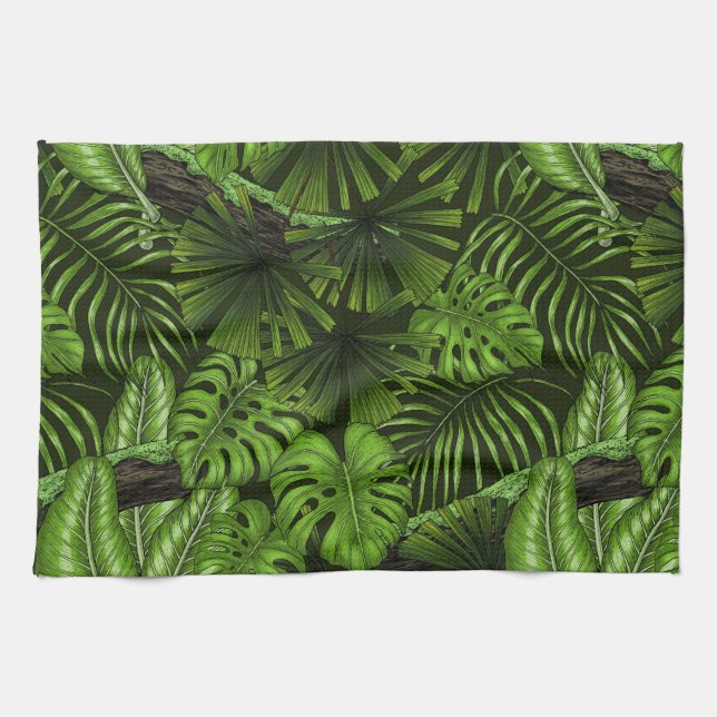 Jungle lövs kökshandduk (Horisontell)