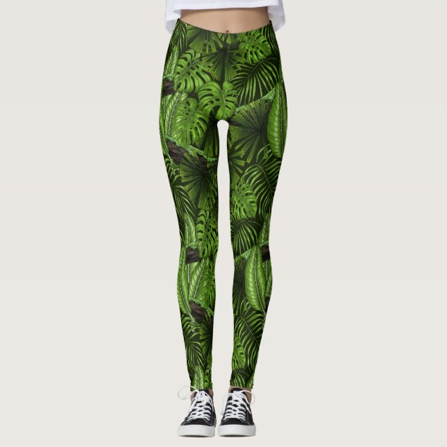Jungle lövs leggings (Framsida)