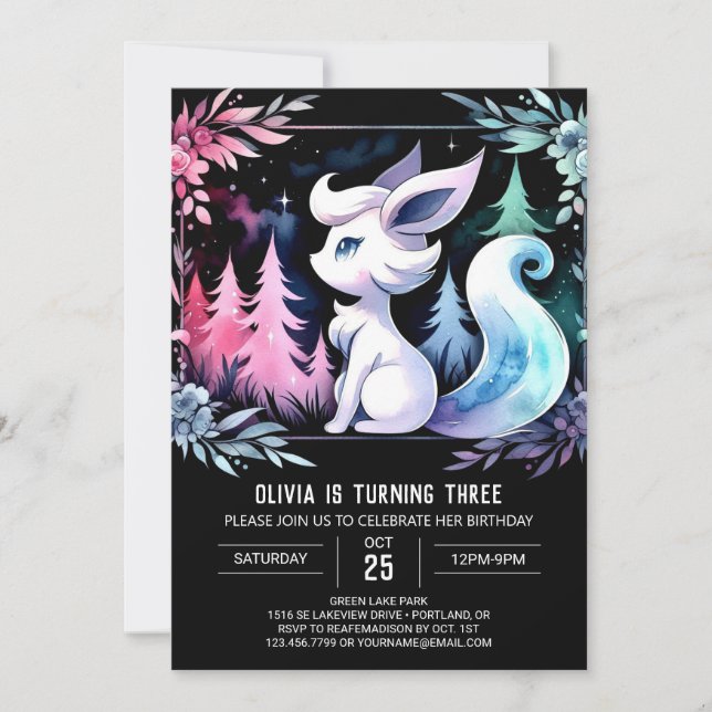 Jungle Lycklig Varg Birthday Inbjudningar (Framsida)