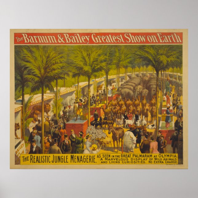 Jungle Menagerie vid Olympia Circus Poster (Framsidan)