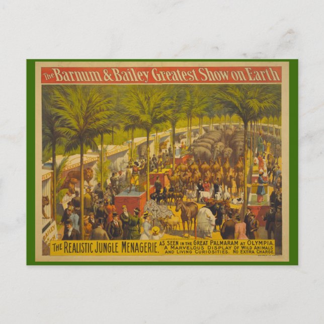 Jungle Menagerie vid Olympia Circus Poster Vykort (Framsida)