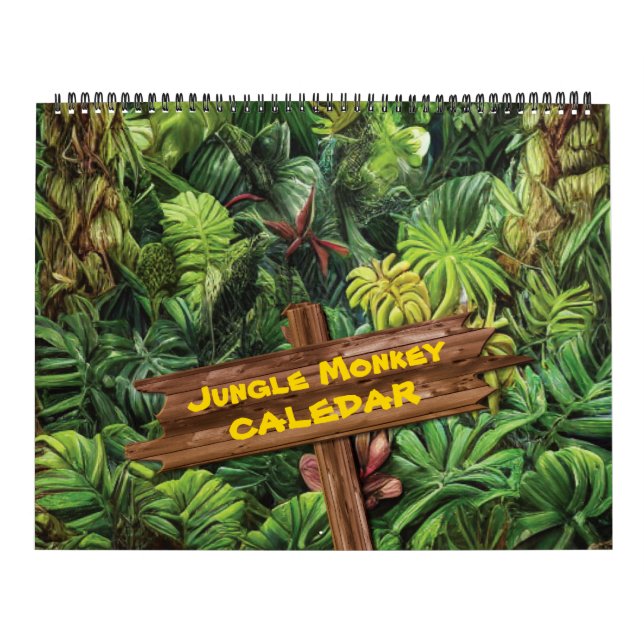Jungle Monkey Art Illustration Calendar Kalender (Omslag)