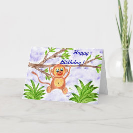Jungle monkey-födelsedagskort kort