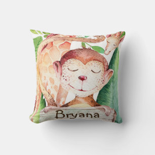 Jungle Monkey & Giraffe Safari Bedroom Nursery Kudde